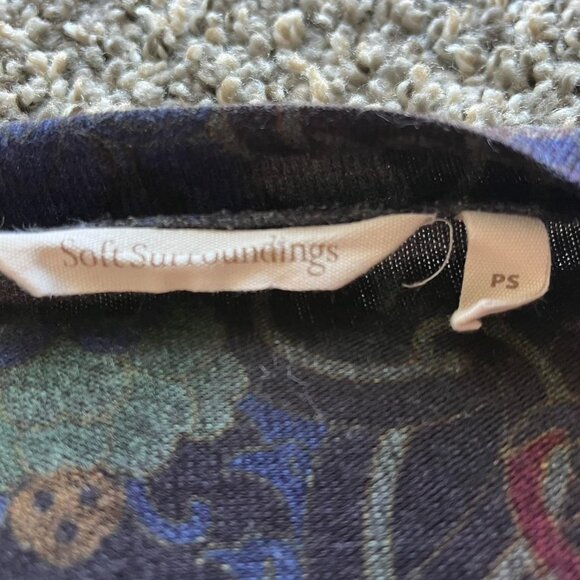 Soft Surroundings Multicolored Floral VNeck Long Sleeve Top, Petite Small Shirt - Picture 3 of 6